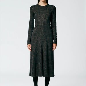 Tibi Lutz Knit Midi Godet Dress